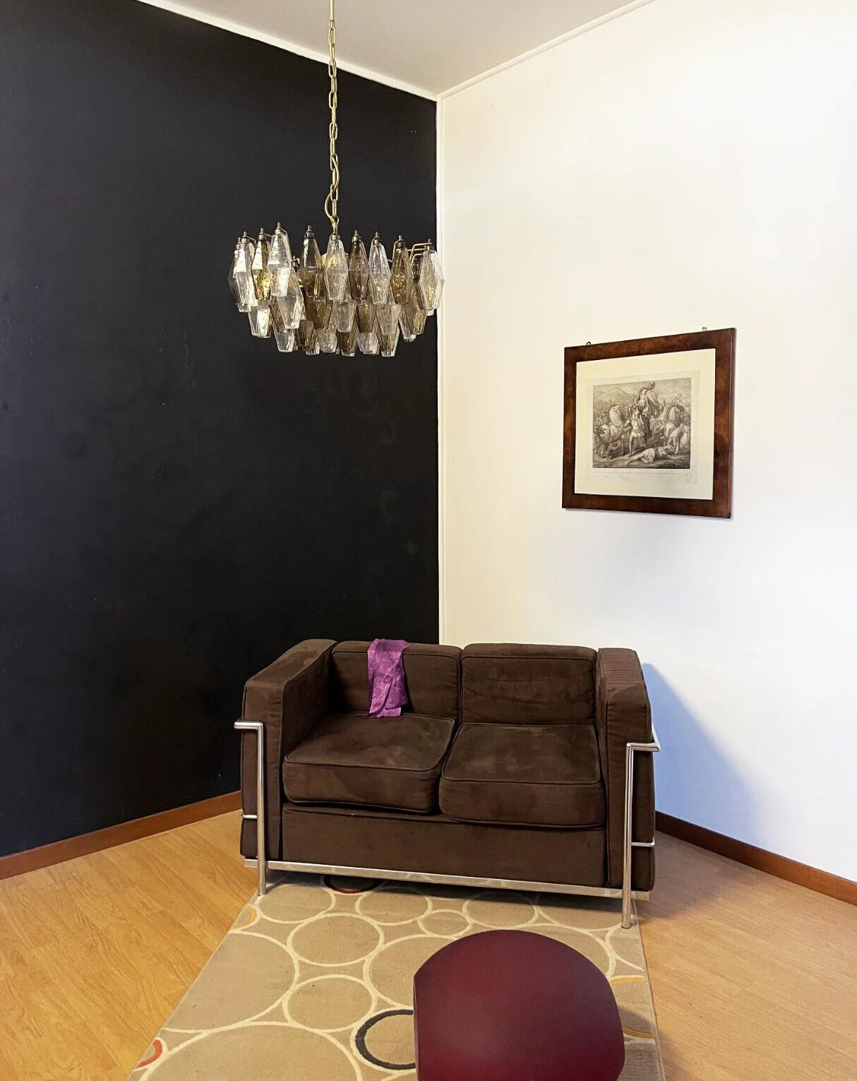 Poliedri Murano Transparent Smoked Chandelier - Nuvé