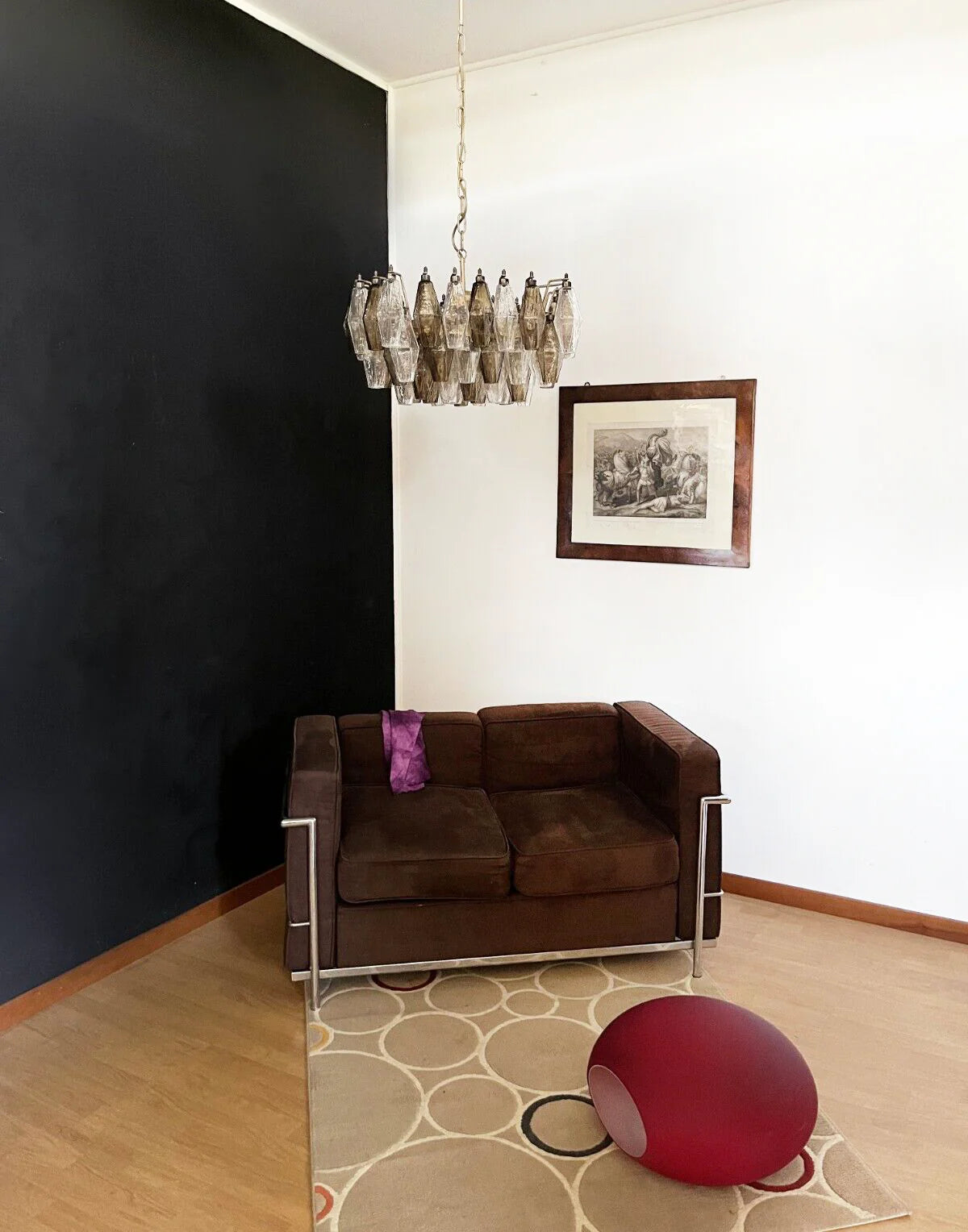 Poliedri Murano Transparent Smoked Chandelier - Nuvé