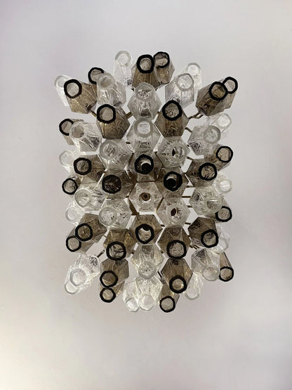 Poliedri Murano Transparent Smoked Chandelier - Nuvé