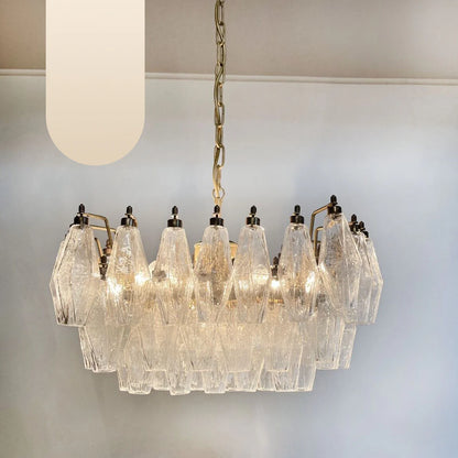 Poliedri Murano Trasparent Chandelier - Nuvé