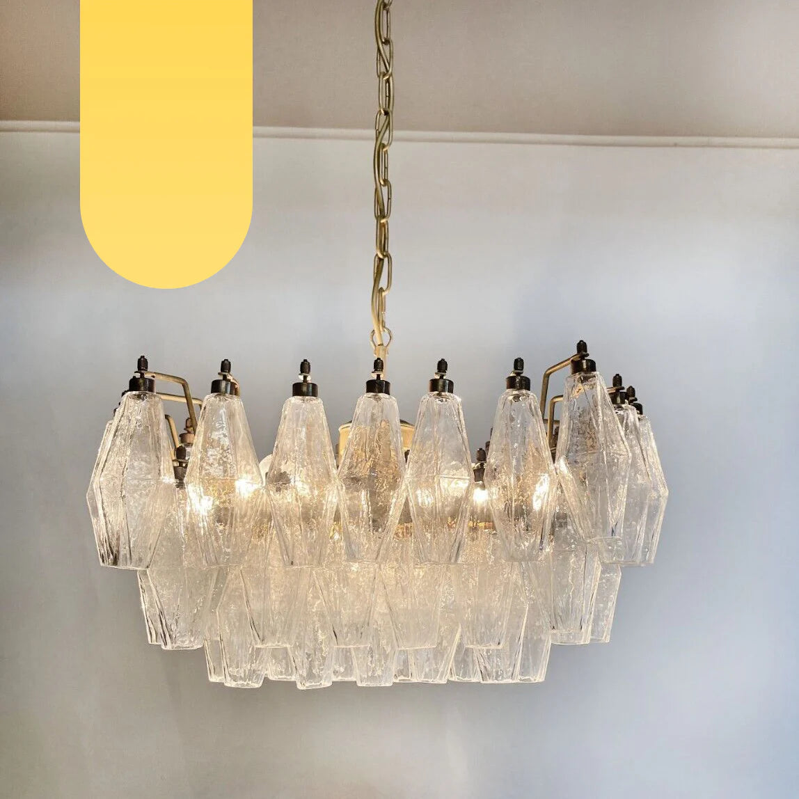 Poliedri Murano Trasparent Chandelier - Nuvé