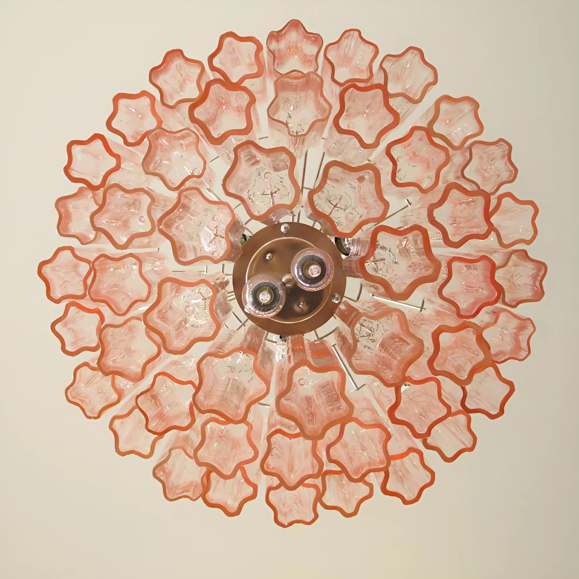Elegant Pink Murano Glass Tube Chandelier - Nuvé