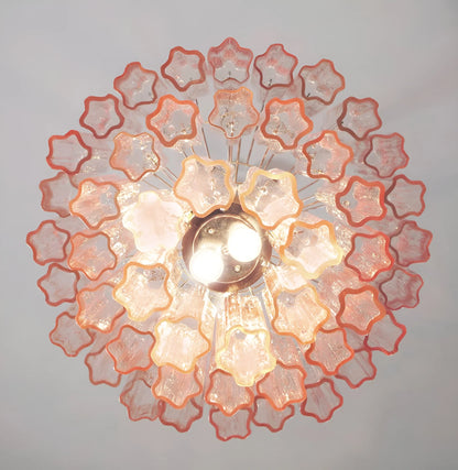 Elegant Pink Murano Glass Tube Chandelier - Nuvé