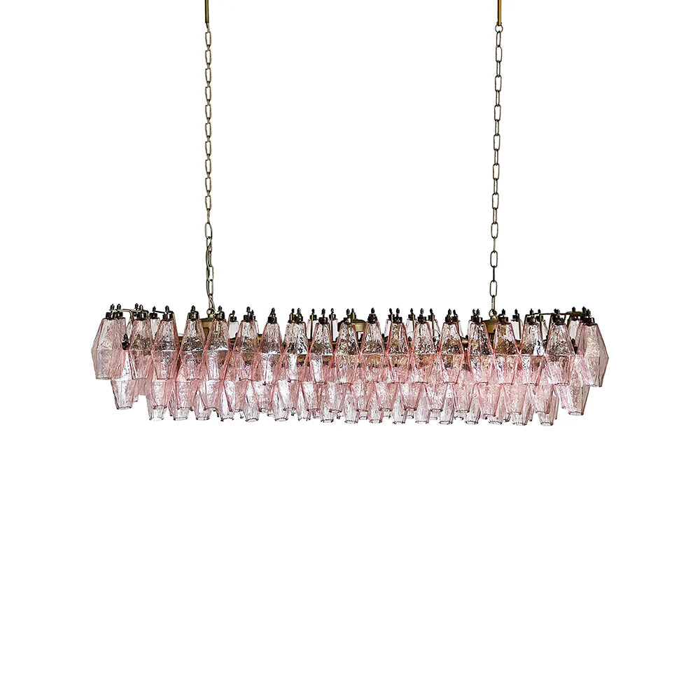 Elegant Pink Murano Poliedri Chandelier - Nuvé