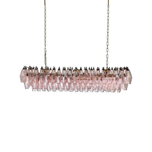 Elegant Pink Murano Poliedri Chandelier - Nuvé