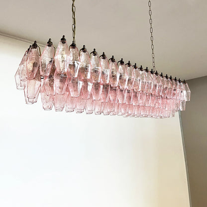 Elegant Pink Murano Poliedri Chandelier - Nuvé