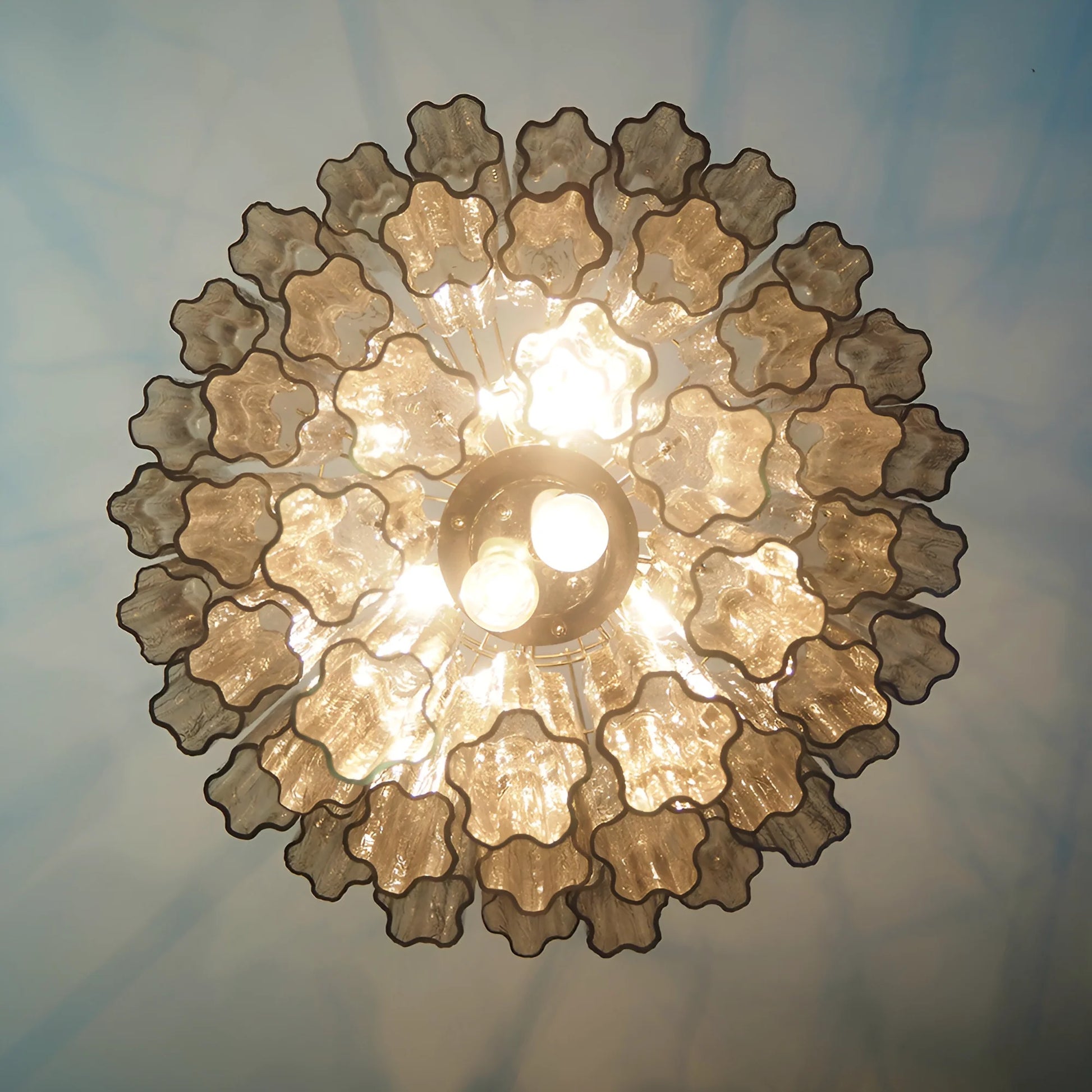 Elegant Smoke Murano Glass Tube Chandelier - Nuvé