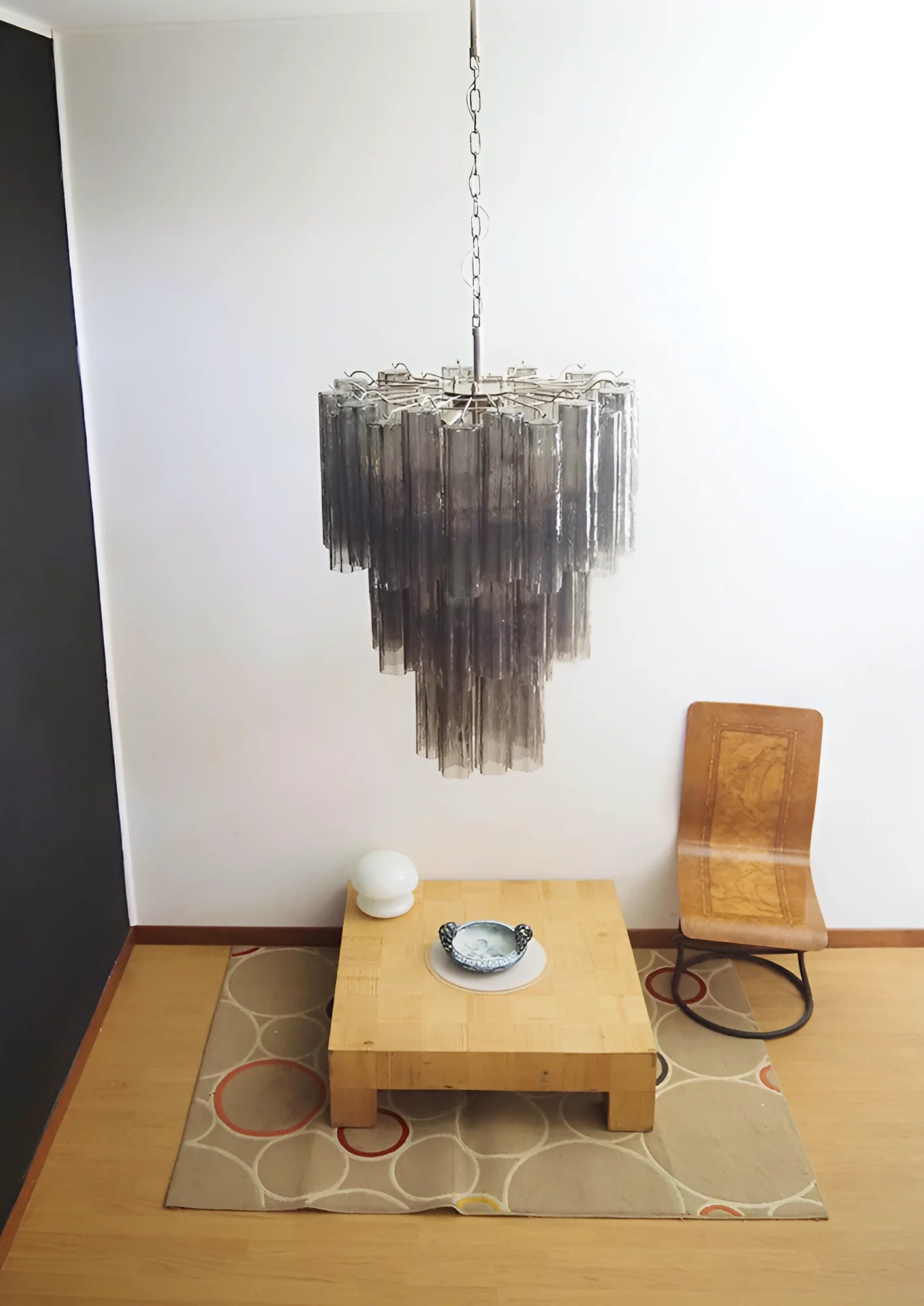 Elegant Smoke Murano Glass Tube Chandelier - Nuvé