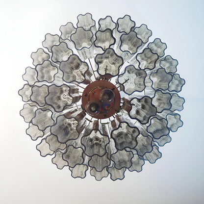 Elegant Smoke Murano Glass Tube Chandelier - Nuvé