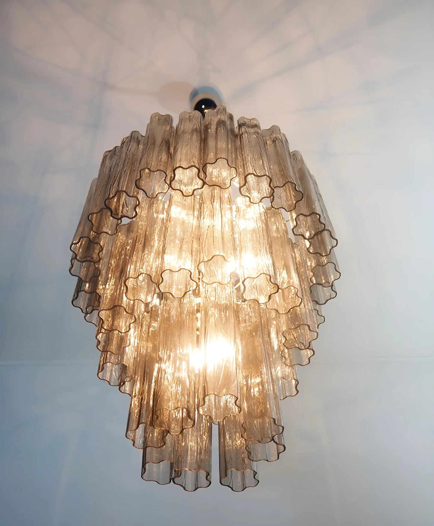 Elegant Smoke Murano Glass Tube Chandelier - Nuvé