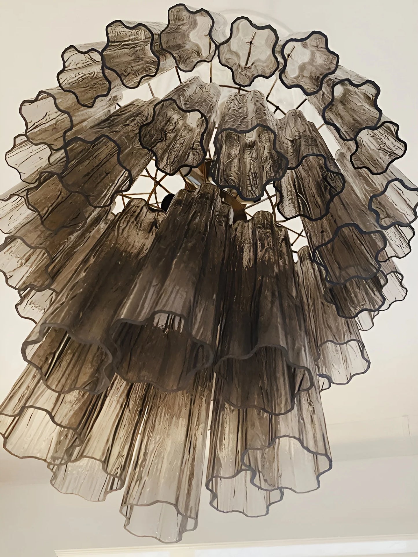 Elegant Smoke Murano Glass Tube Chandelier - Nuvé