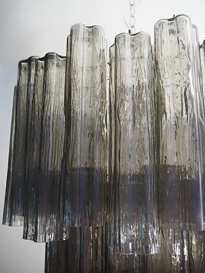 Elegant Smoke Murano Glass Tube Chandelier - Nuvé