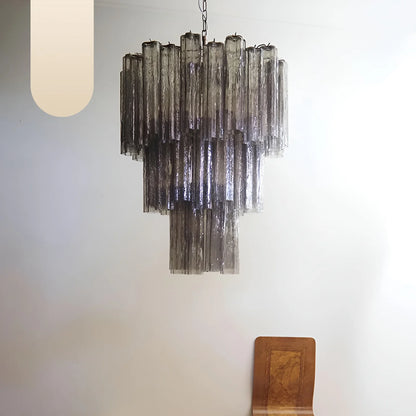 Elegant Smoke Murano Glass Tube Chandelier - Nuvé