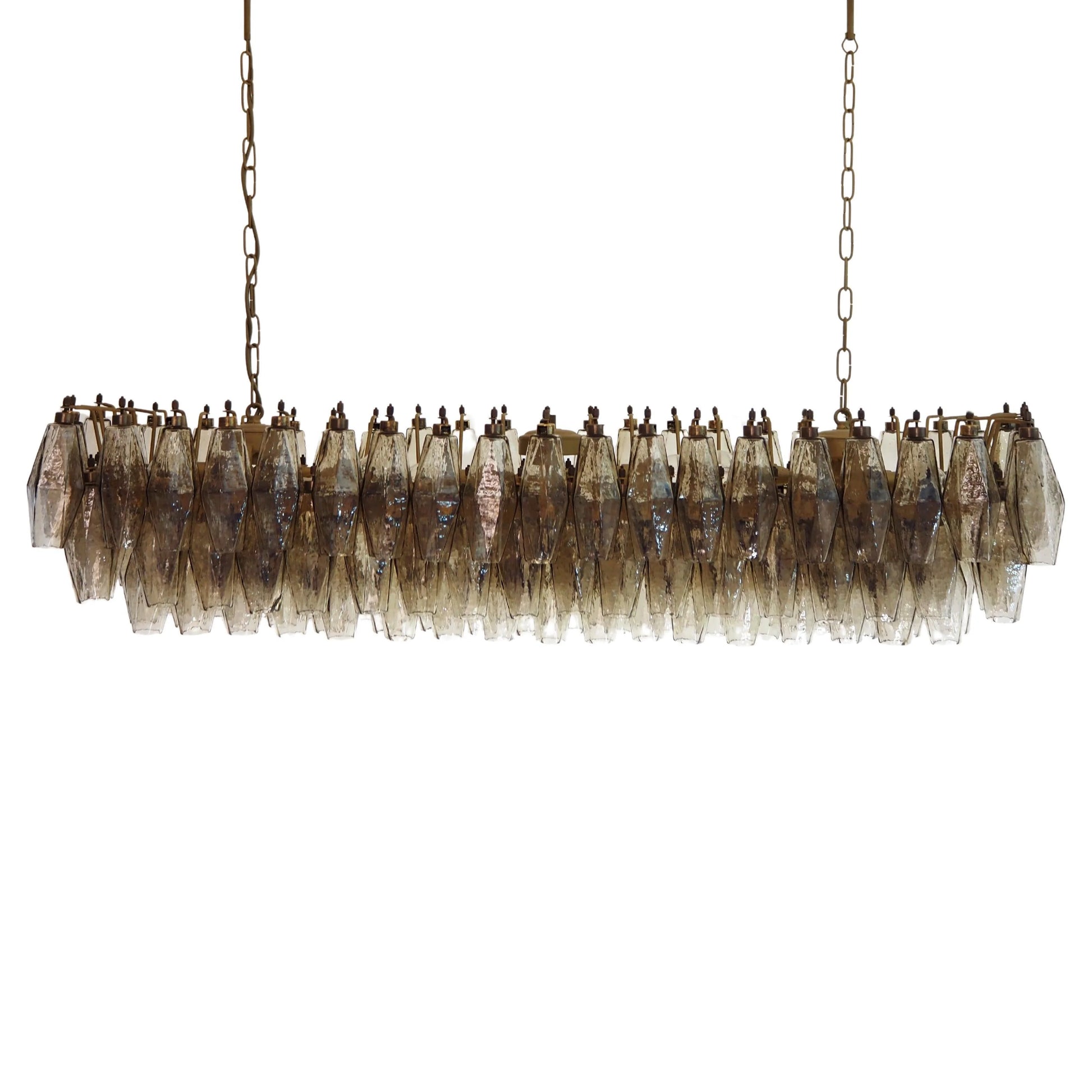 Elegant Smoked Murano Poliedri Chandelier - Nuvé