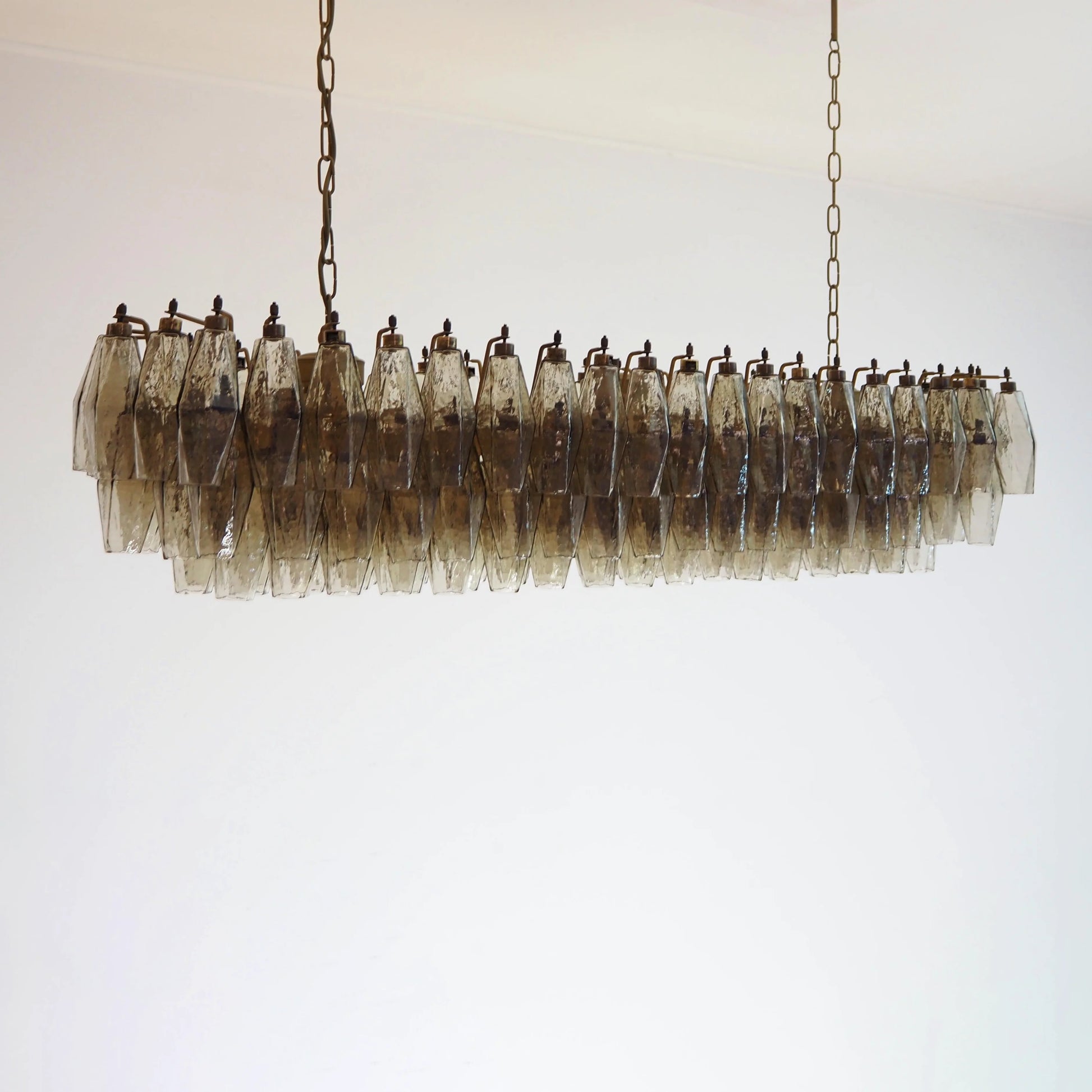 Elegant Smoked Murano Poliedri Chandelier - Nuvé