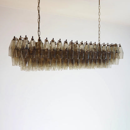 Elegant Smoked Murano Poliedri Chandelier - Nuvé
