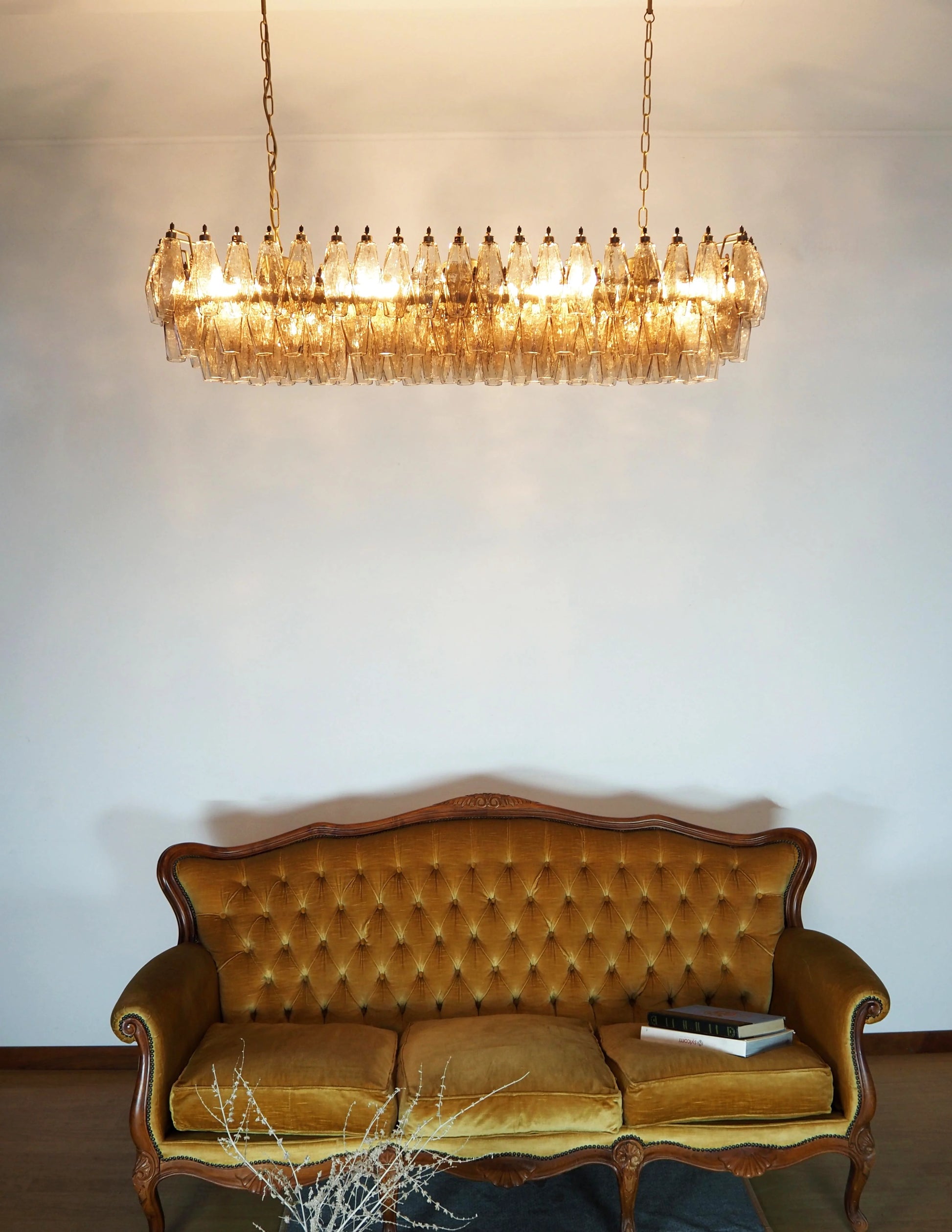 Elegant Smoked Murano Poliedri Chandelier - Nuvé