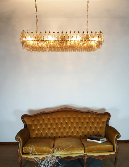 Elegant Smoked Murano Poliedri Chandelier - Nuvé