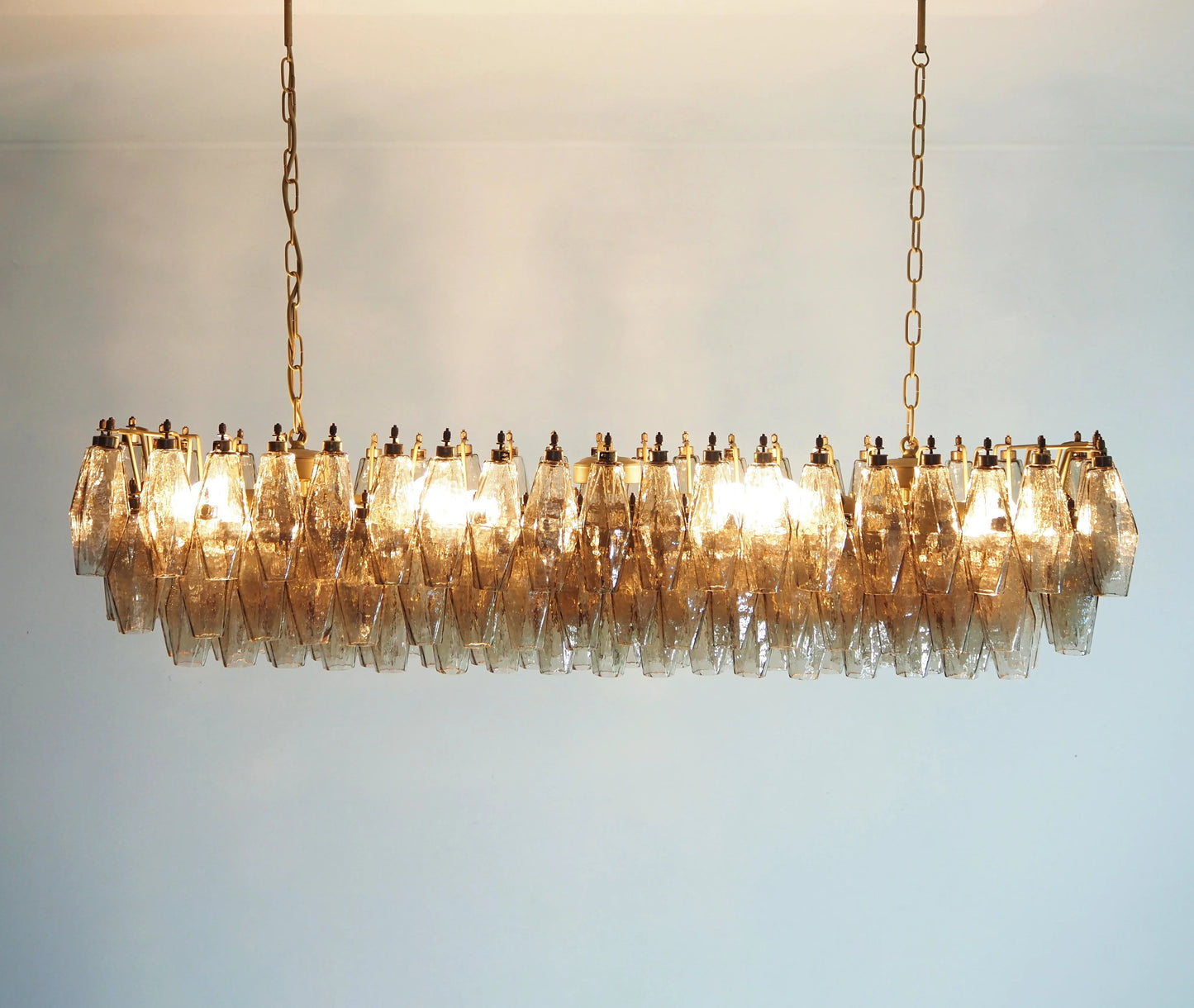 Elegant Smoked Murano Poliedri Chandelier - Nuvé