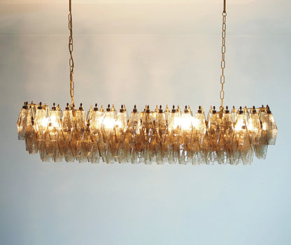 Elegant Smoked Murano Poliedri Chandelier - Nuvé