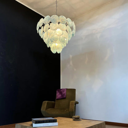 Elegant Blue Murano Disc Chandelier - Nuvé