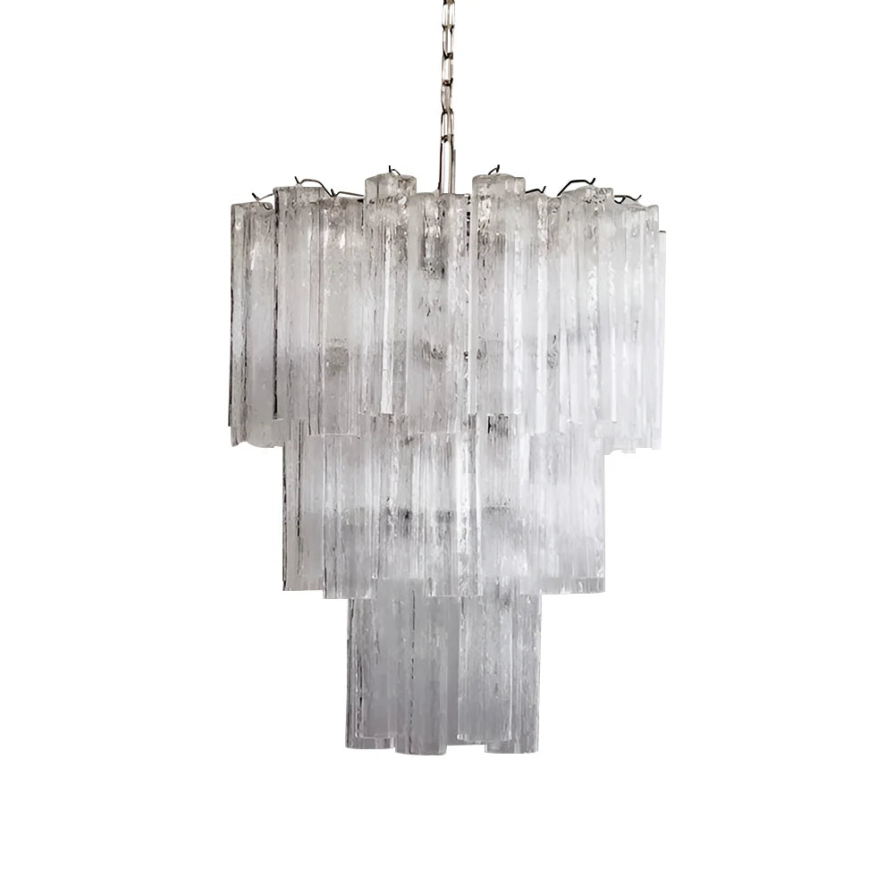 Elegant Transparent Murano Glass Tube Chandelier - Nuvé