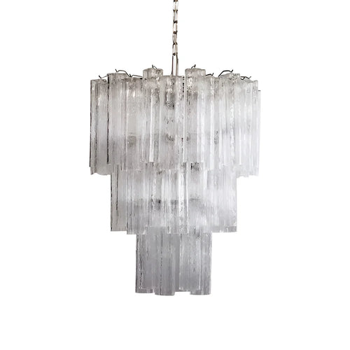 Elegant Transparent Murano Glass Tube Chandelier - Nuvé