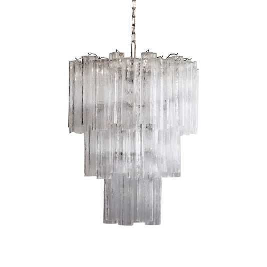 Elegant Transparent Murano Glass Tube Chandelier - Nuvé