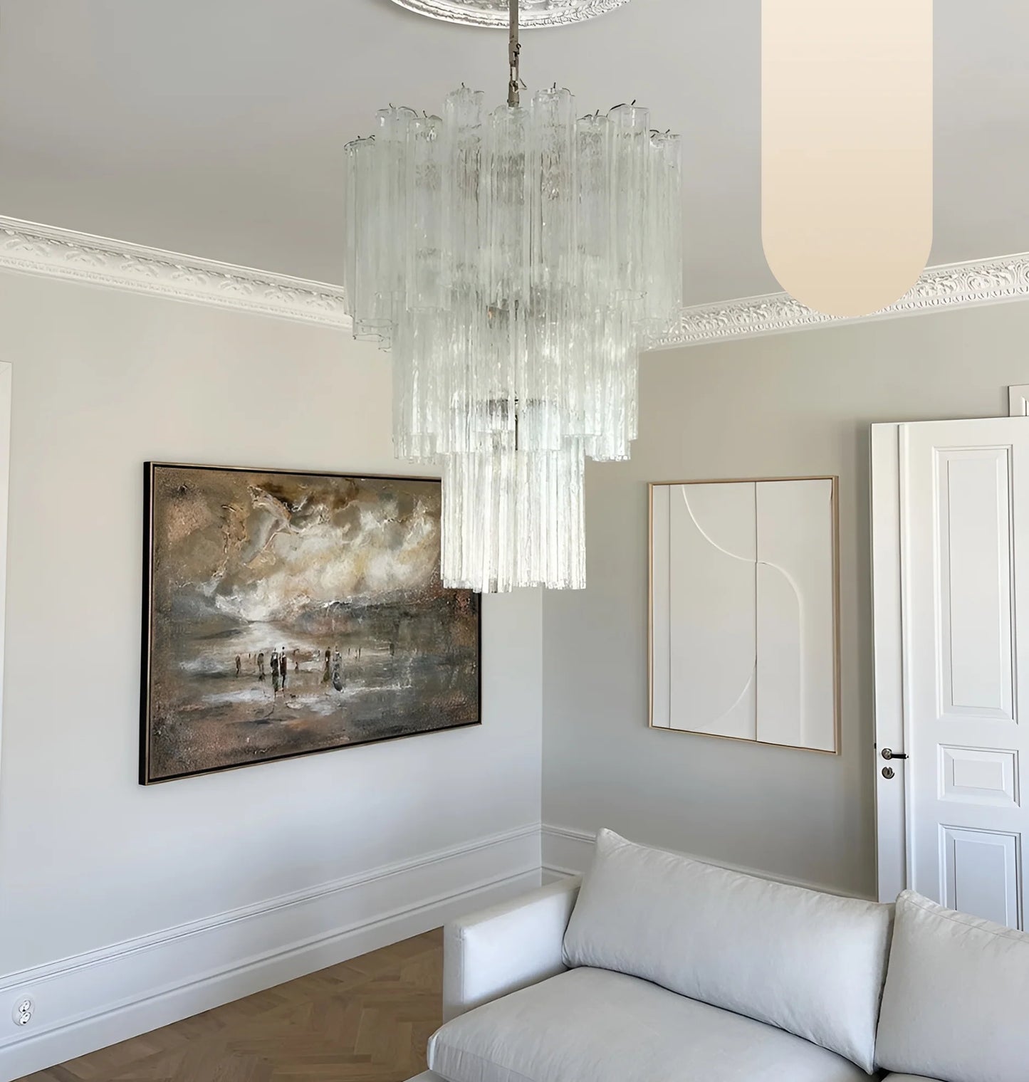 Elegant Transparent Murano Glass Tube Chandelier - Nuvé