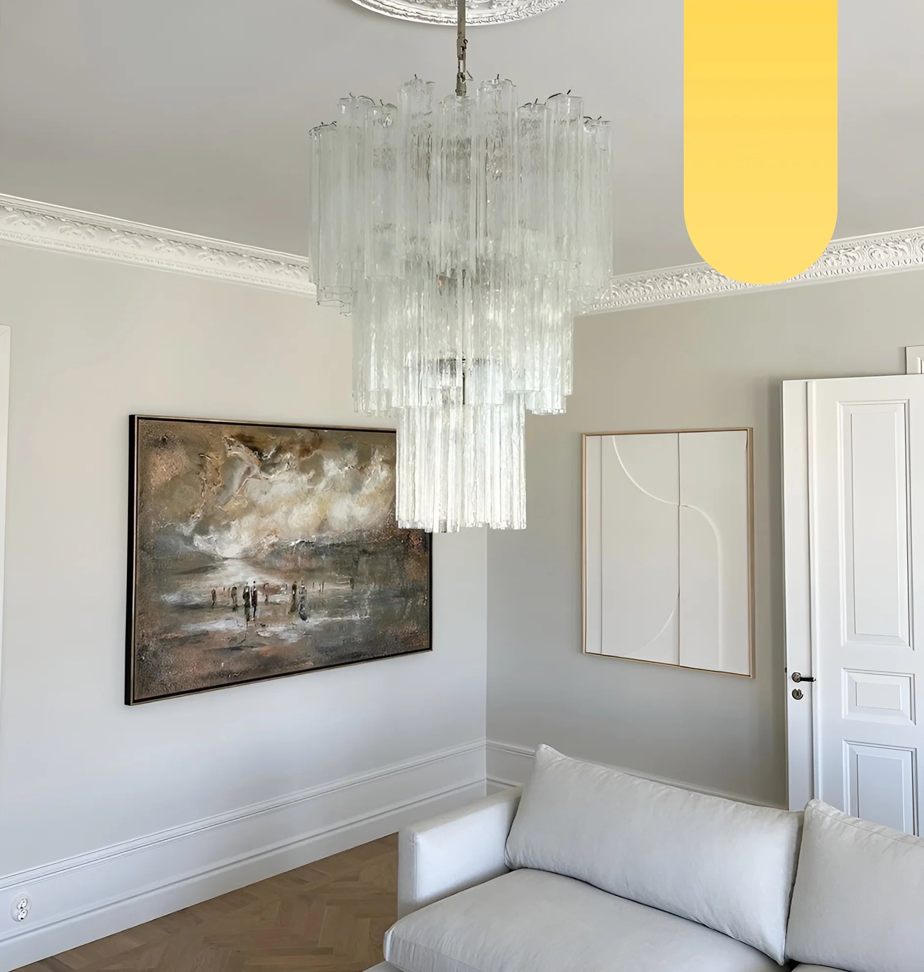 Elegant Transparent Murano Glass Tube Chandelier - Nuvé