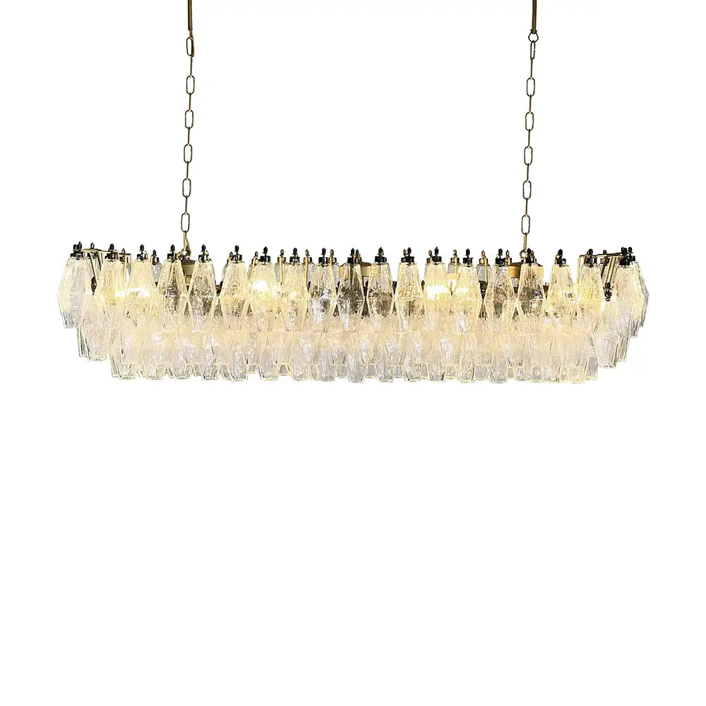 Elegant Transparent Murano Poliedri Chandelier - Nuvé