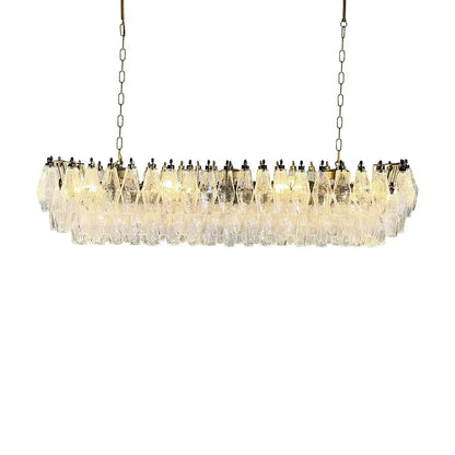 Elegant Transparent Murano Poliedri Chandelier - Nuvé