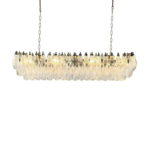 Elegant Transparent Murano Poliedri Chandelier - Nuvé