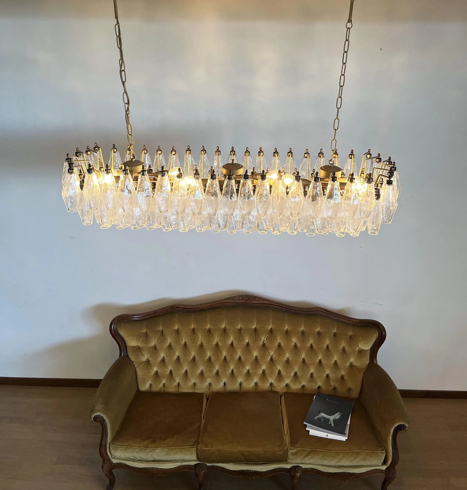 Elegant Transparent Murano Poliedri Chandelier - Nuvé