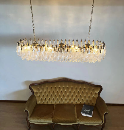 Elegant Transparent Murano Poliedri Chandelier - Nuvé