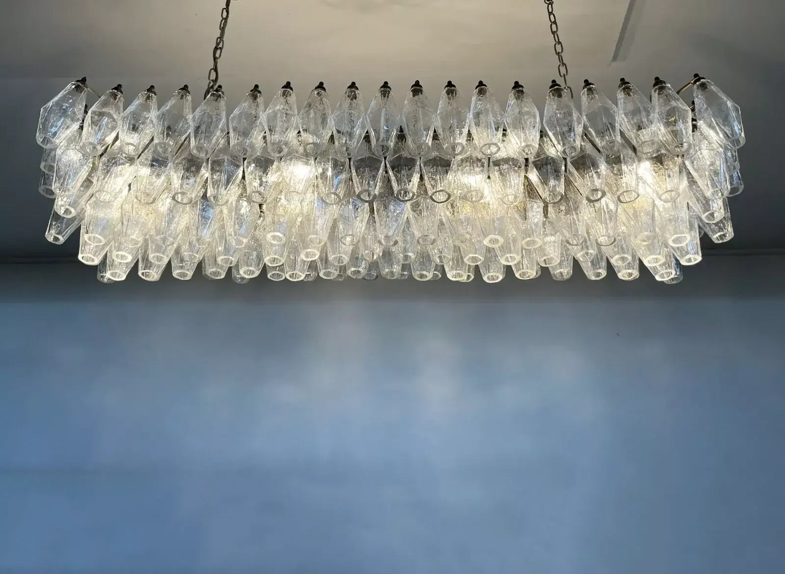 Elegant Transparent Murano Poliedri Chandelier - Nuvé