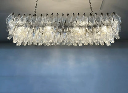 Elegant Transparent Murano Poliedri Chandelier - Nuvé