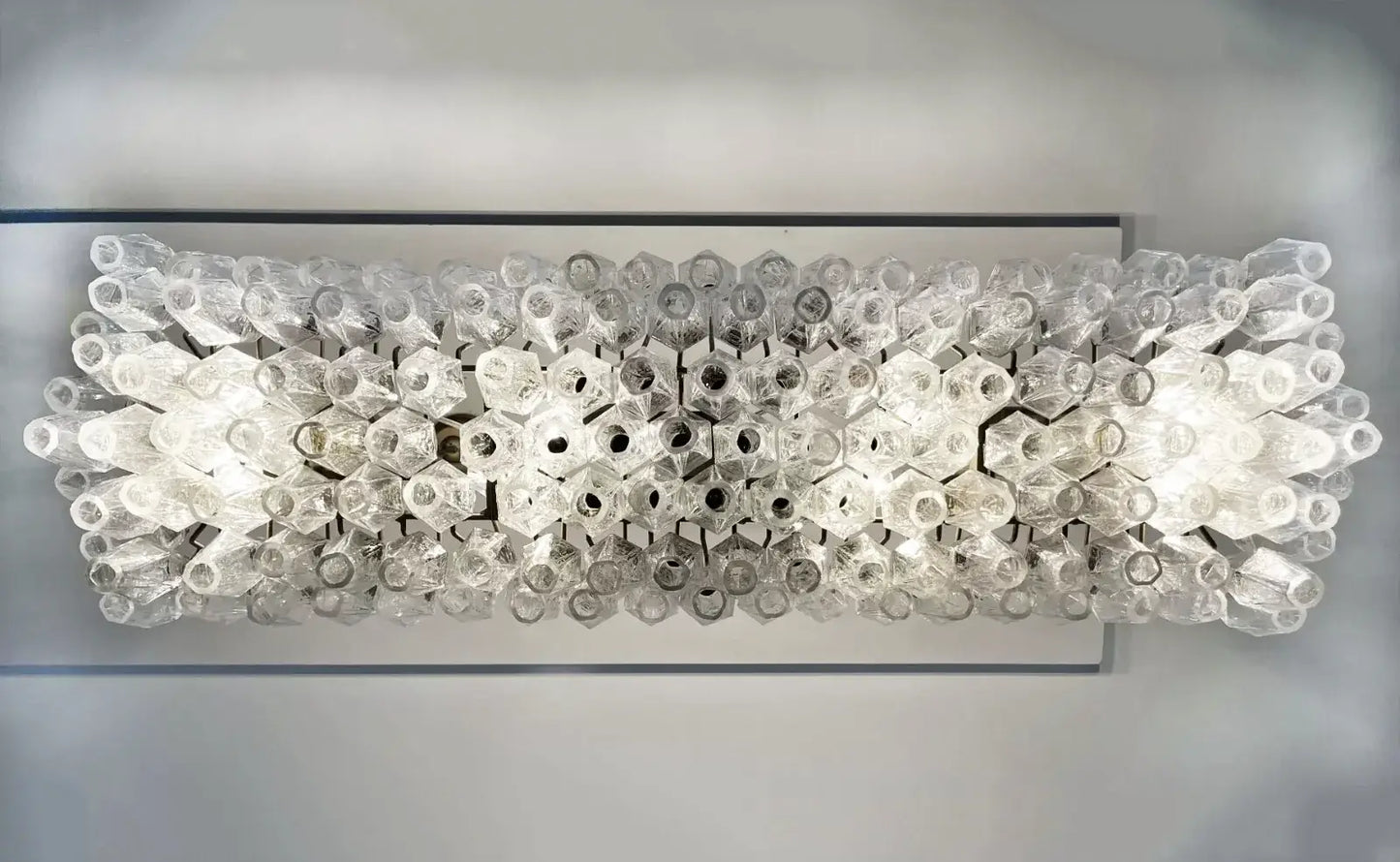 Elegant Transparent Murano Poliedri Chandelier - Nuvé