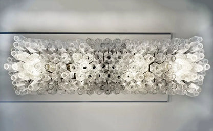 Elegant Transparent Murano Poliedri Chandelier - Nuvé