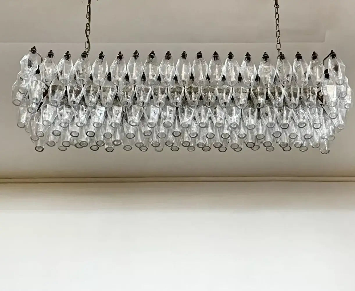 Elegant Transparent Murano Poliedri Chandelier - Nuvé