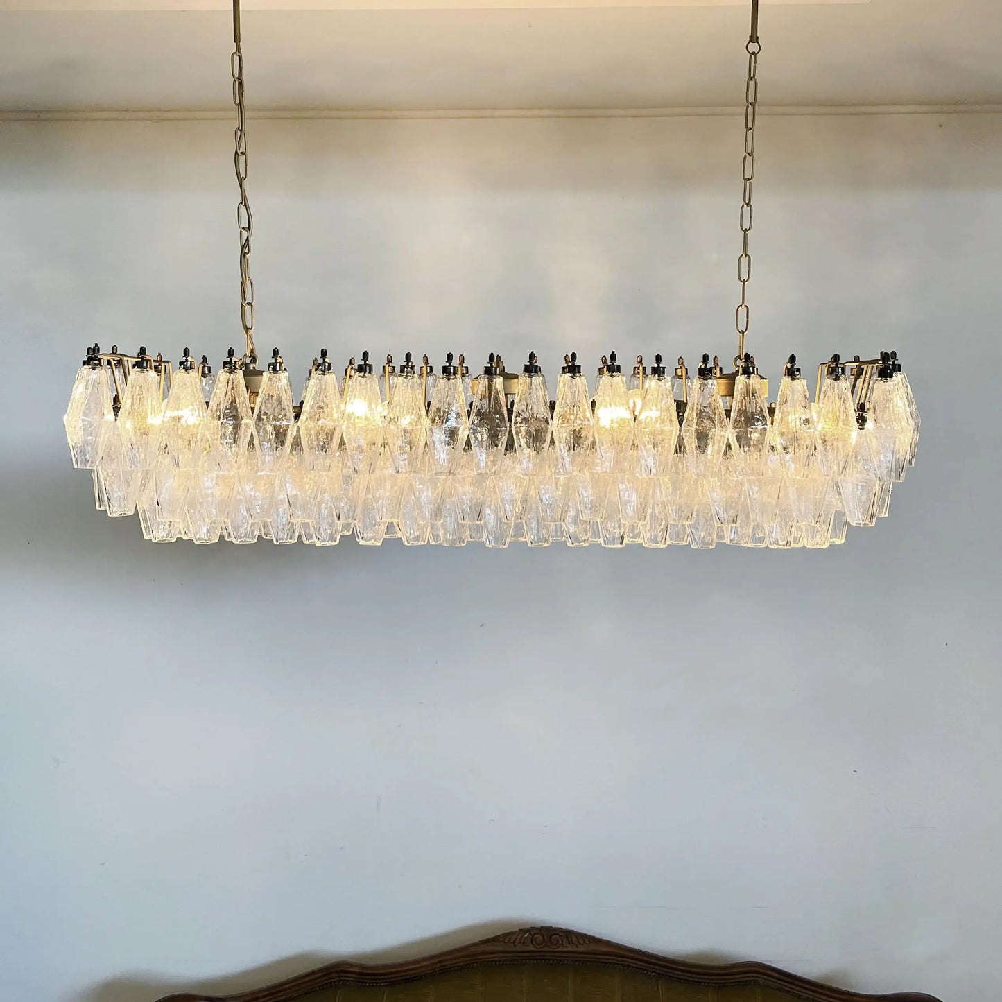 Elegant Transparent Murano Poliedri Chandelier - Nuvé