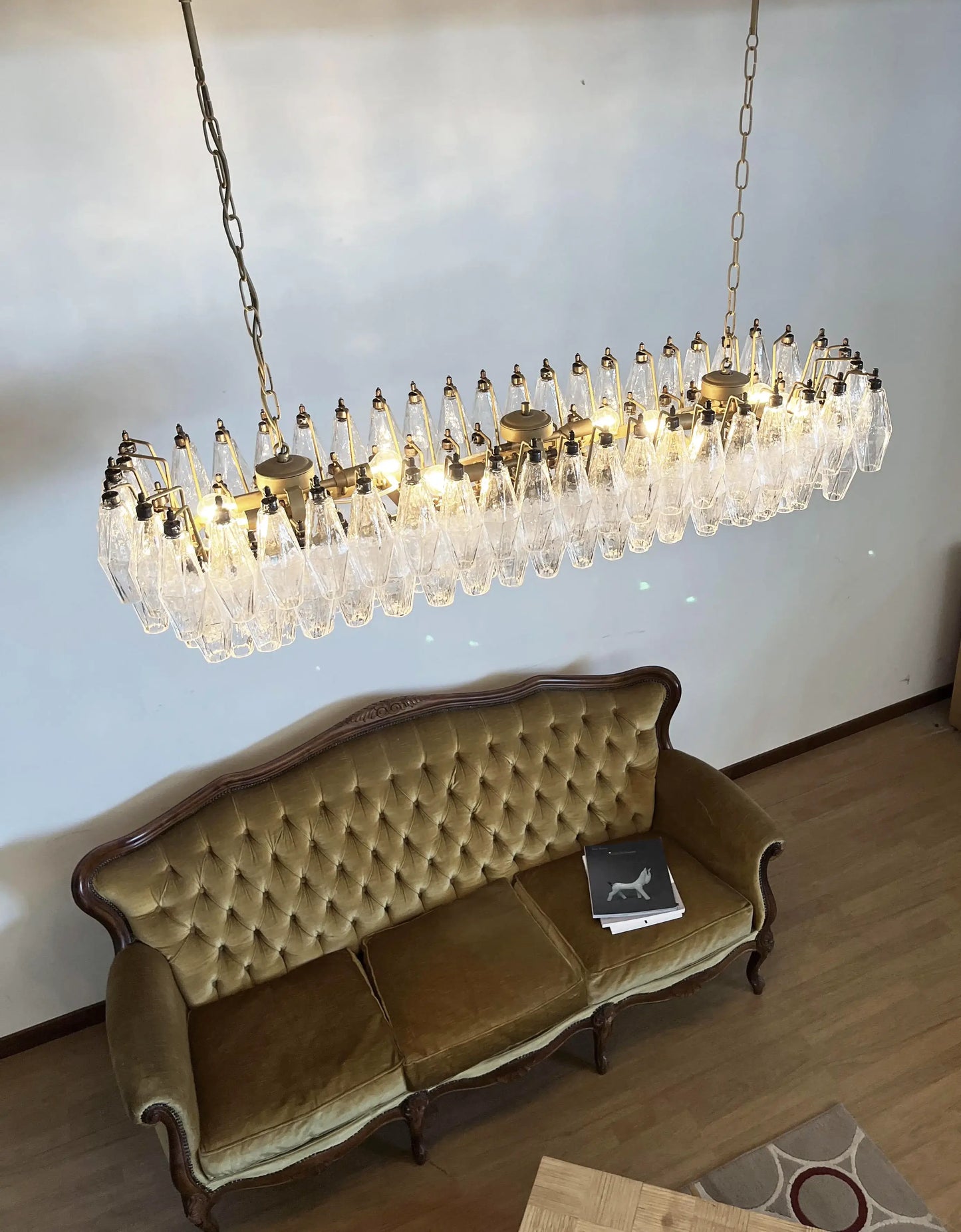 Elegant Transparent Murano Poliedri Chandelier - Nuvé
