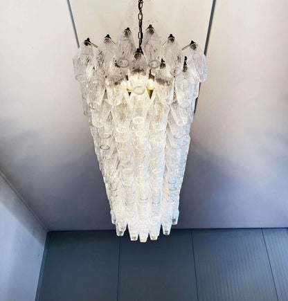 Elegant Transparent Murano Poliedri Chandelier - Nuvé