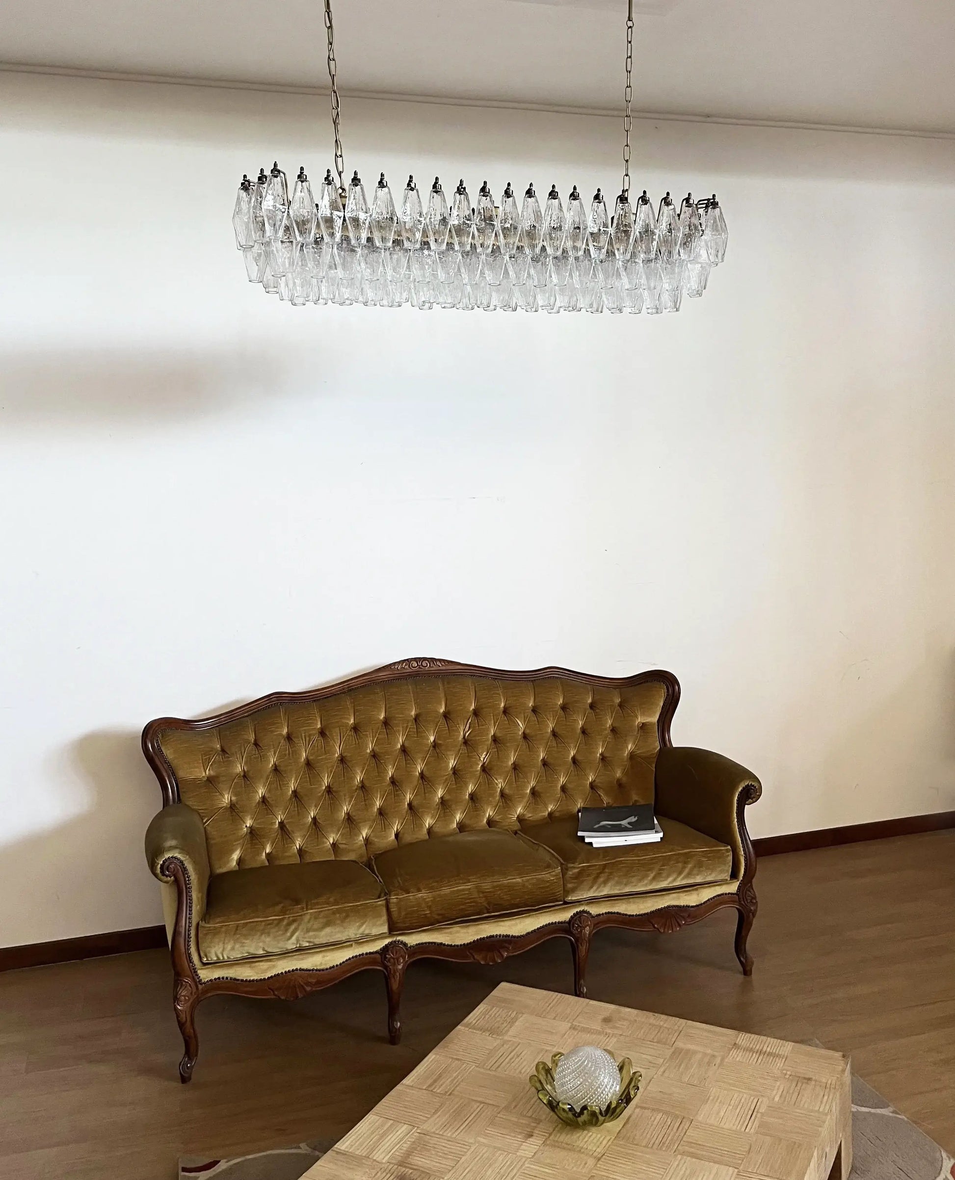 Elegant Transparent Murano Poliedri Chandelier - Nuvé