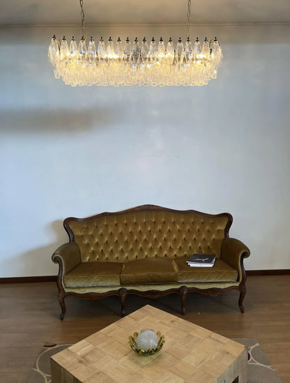 Elegant Transparent Murano Poliedri Chandelier - Nuvé