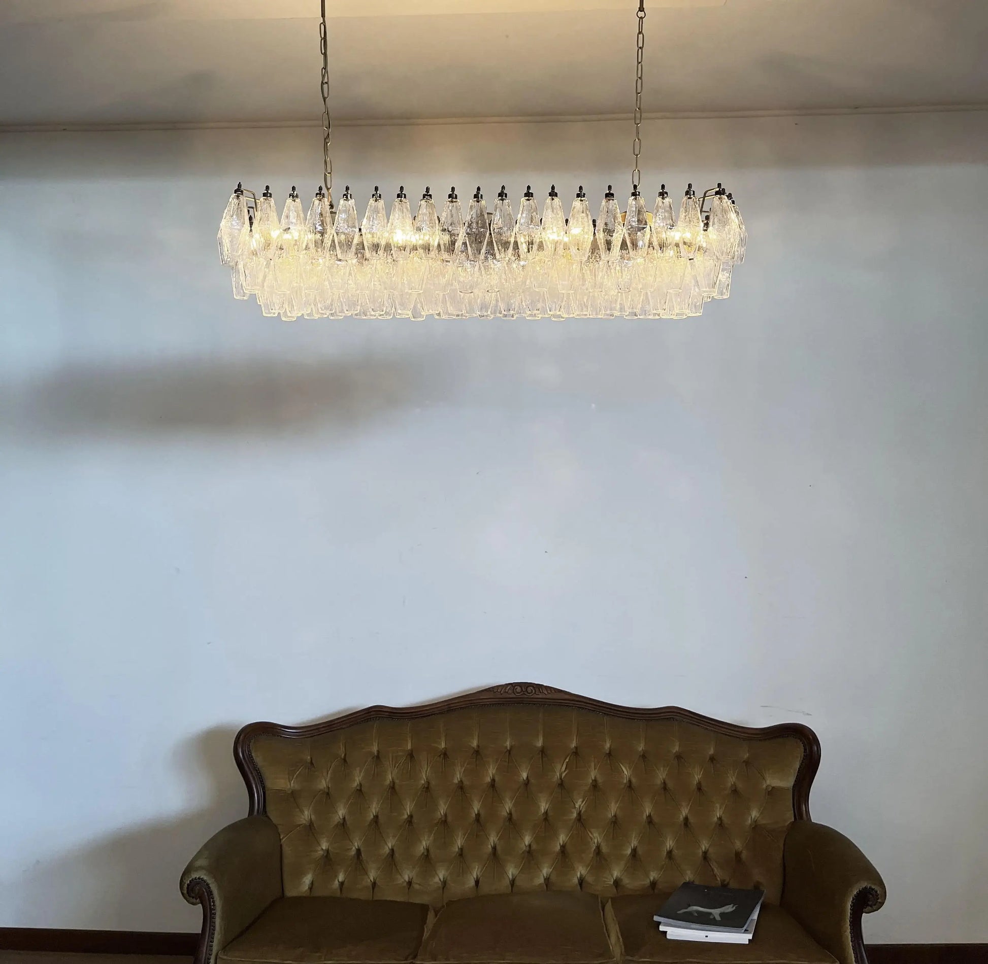 Elegant Transparent Murano Poliedri Chandelier - Nuvé
