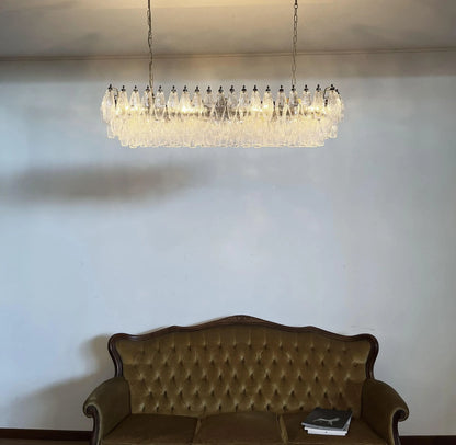 Elegant Transparent Murano Poliedri Chandelier - Nuvé