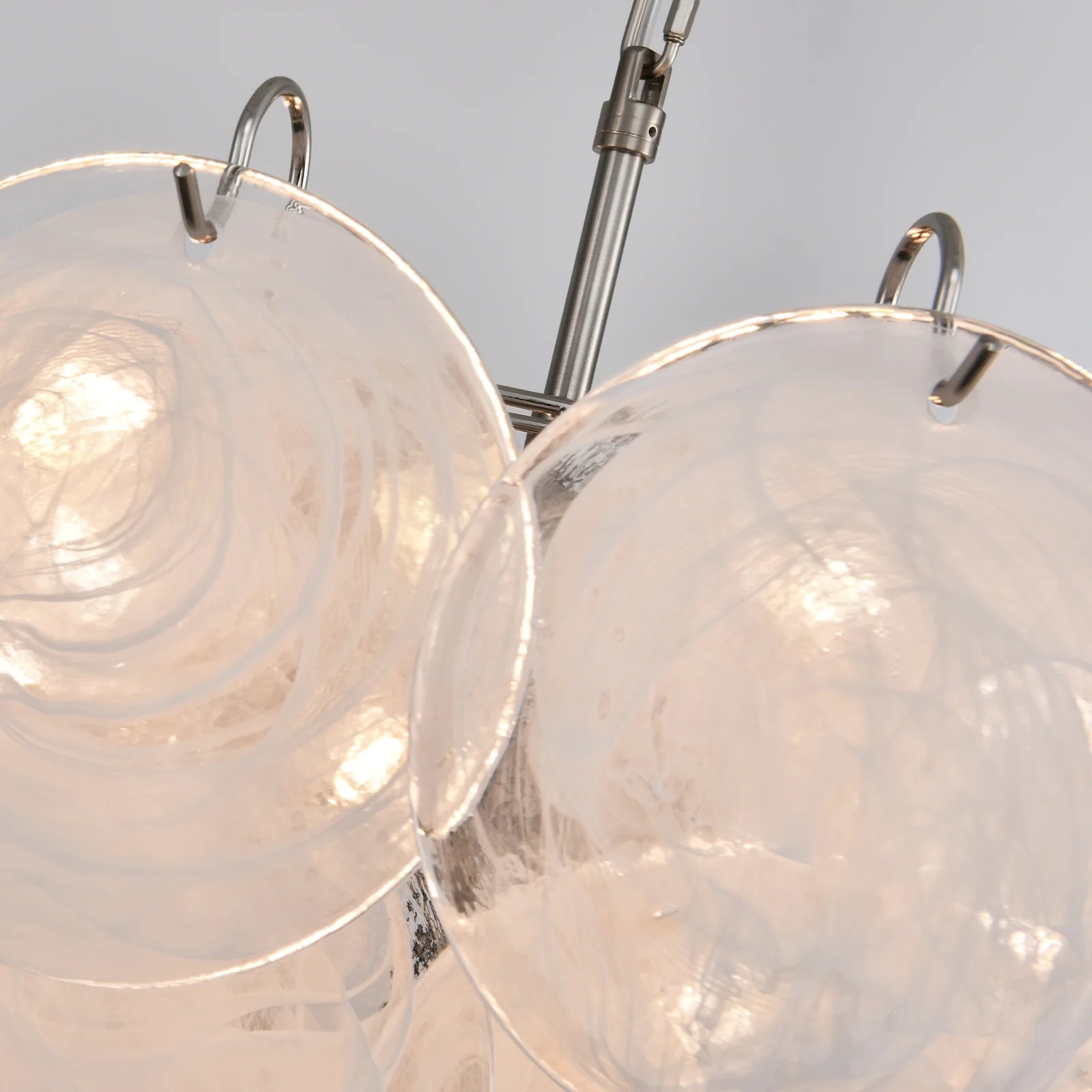 Elegant White Murano Disc Chandelier - Nuvé