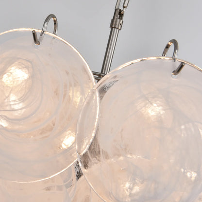 Elegant White Murano Disc Chandelier - Nuvé