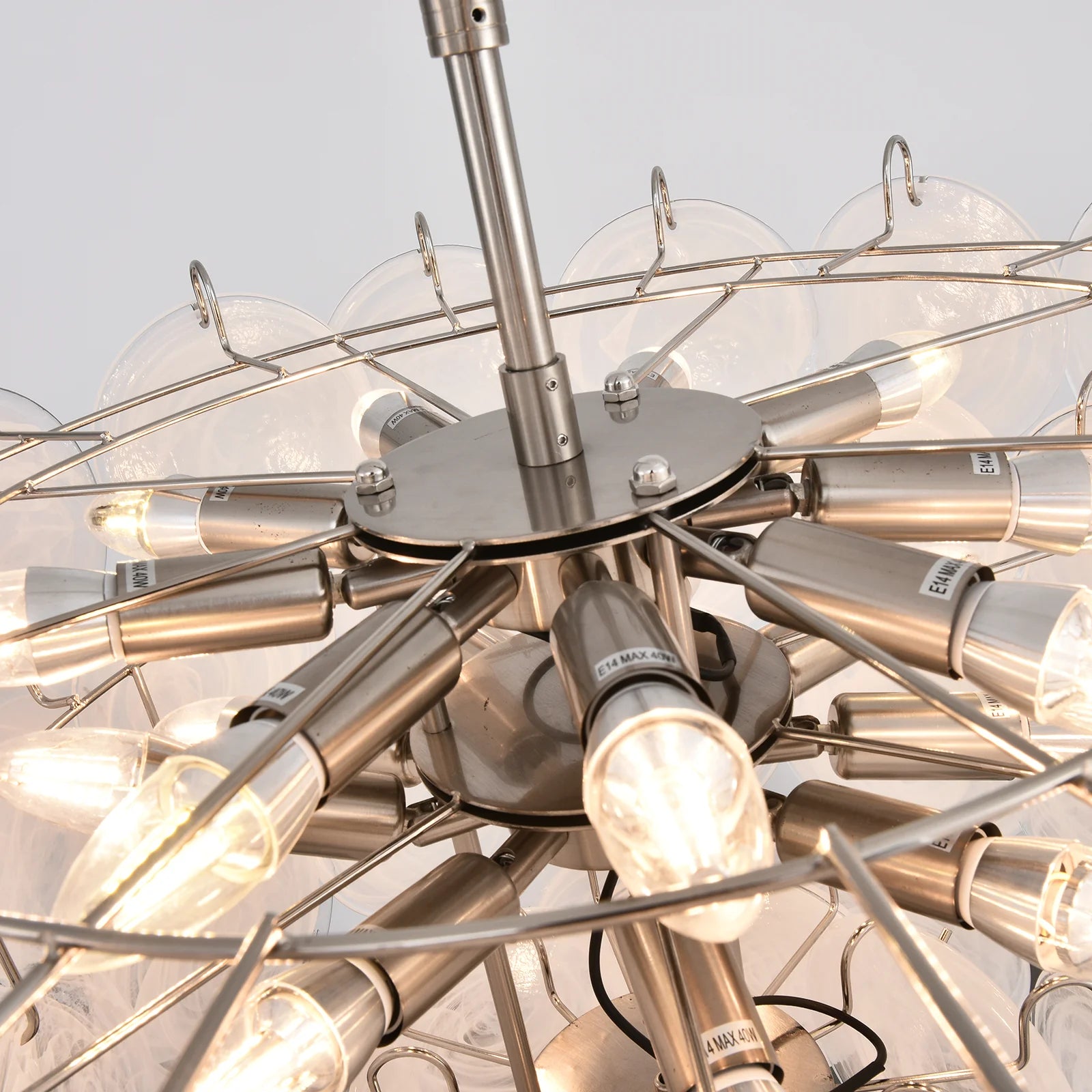 Elegant White Murano Disc Chandelier - Nuvé